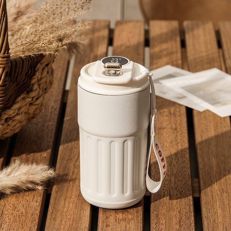 Stainless Steel Smart Digital Portable Thermal Coffee Vacuum Flask 450ml