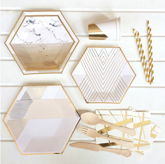 Golden Disposable Tableware Main