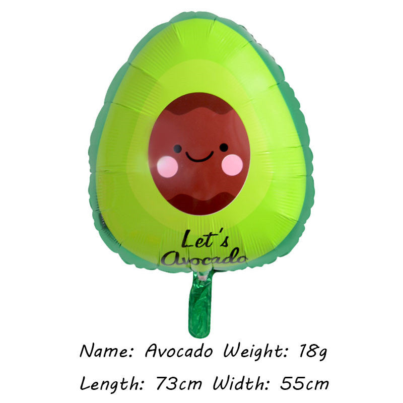 Summer Fruit Party Decoration Balloons Avocado Measurement