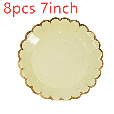 Disposable Flowery Party Tableware 7 inch Plate