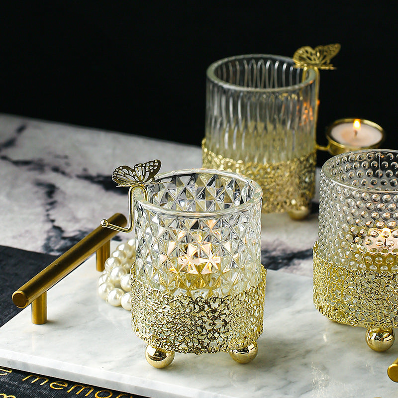 Top Godinger Glam Ball Tealight Holder Gold