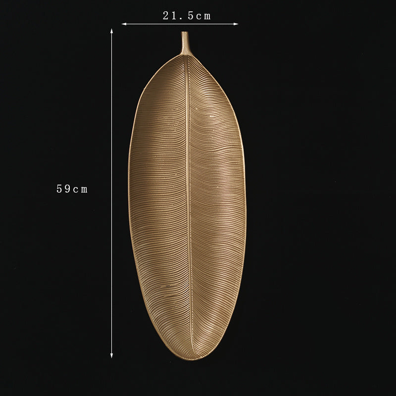 Leaf Shaped Gold Plated Serving Decorative Tray