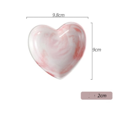  Love-shaped Ceramic Pink 9.8 cm Bowl