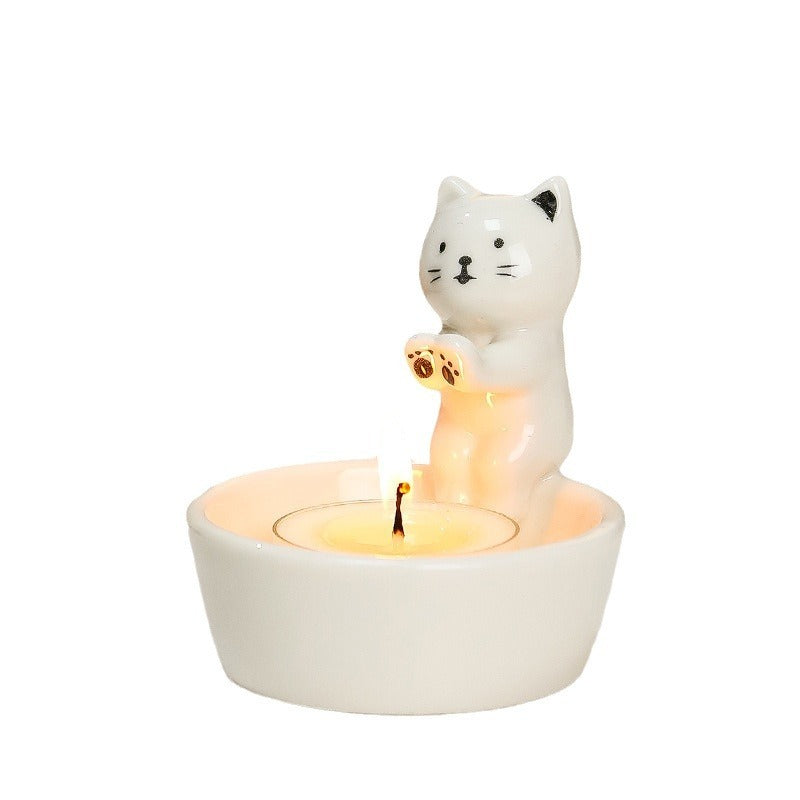 Cute Kitten Capybara Warming Paws Tealight Candle Holder