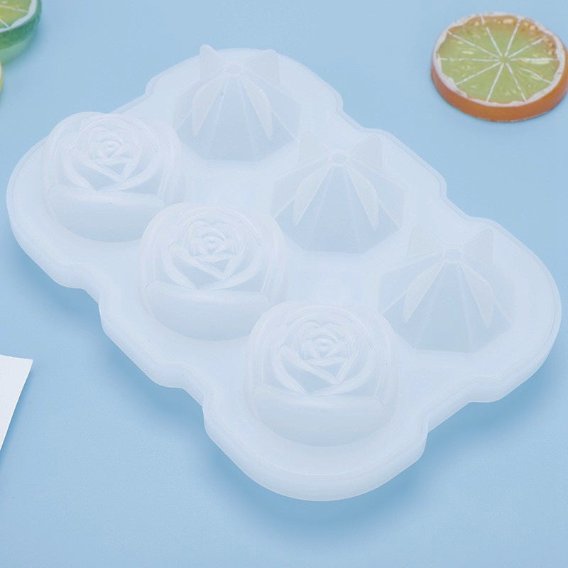  Diamond Rose Ice Tray White