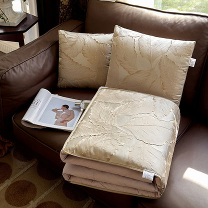 Two-in-one Cushion and Throw Blanket Gold