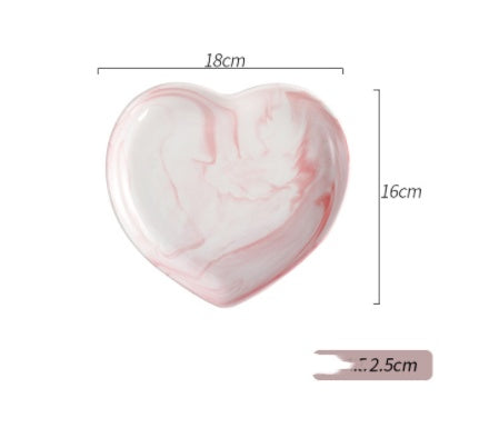  Love-shaped Ceramic Plate Pink