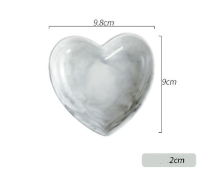  Love-shaped Ceramic Grey Bowl 9.8 cm