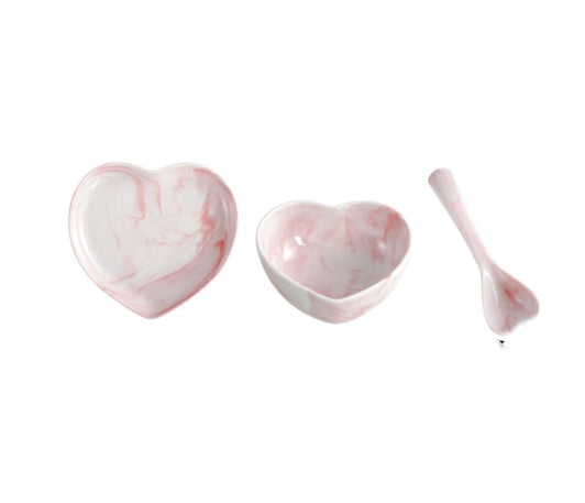  Love-shaped Ceramic Pink Set