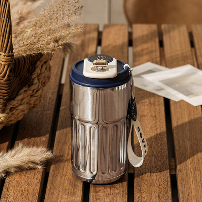 Stainless Steel Smart Digital Portable Thermal Coffee Vacuum Flask 450ml