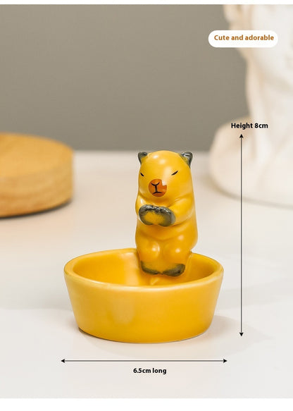 Cute Kitten Capybara Warming Paws Tealight Candle Holder