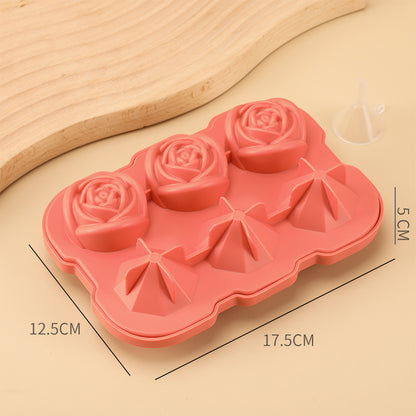  Diamond Rose Ice Tray Coral Red