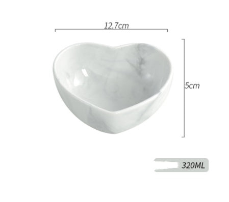  Love-shaped Ceramic Grey 12.7 cm Bowl