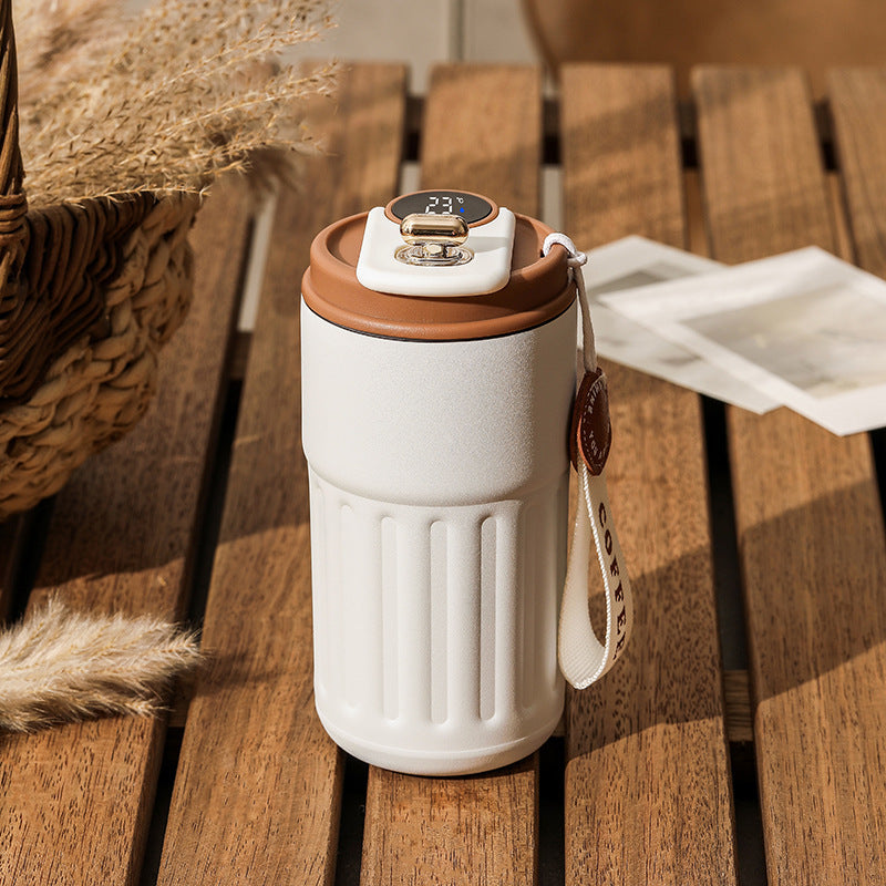 Stainless Steel Smart Digital Portable Thermal Coffee Vacuum Flask 450ml