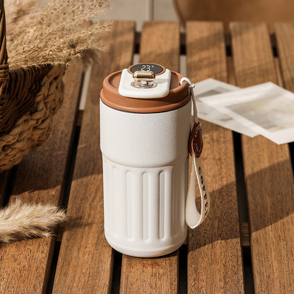 Stainless Steel Smart Digital Portable Thermal Coffee Vacuum Flask 450ml